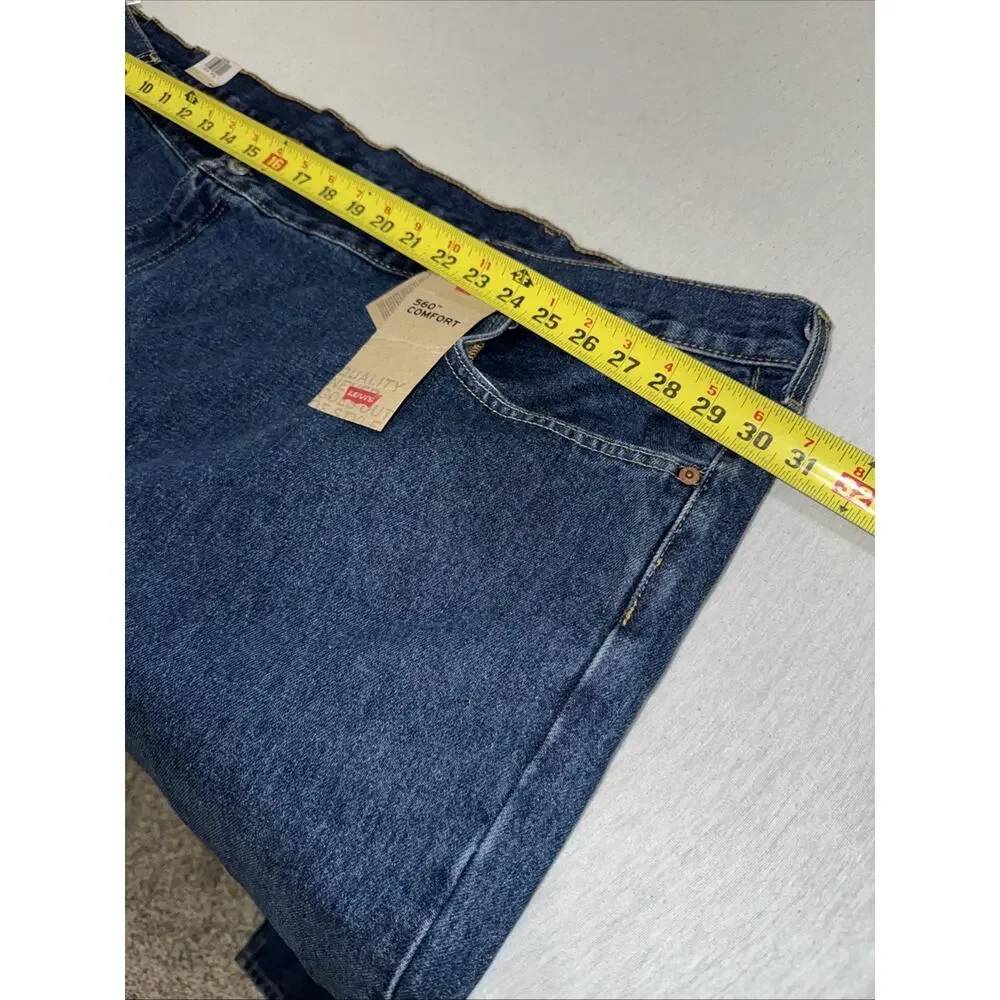 Levis 560 Comfort Fit Jeans Mens 62x34 Blue Relaxed Tapered Baggy Denim BNWT